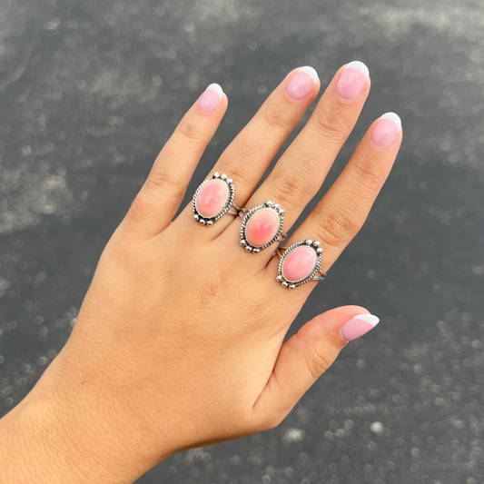 The Maggie Pink Conch Sterling Silver Ring