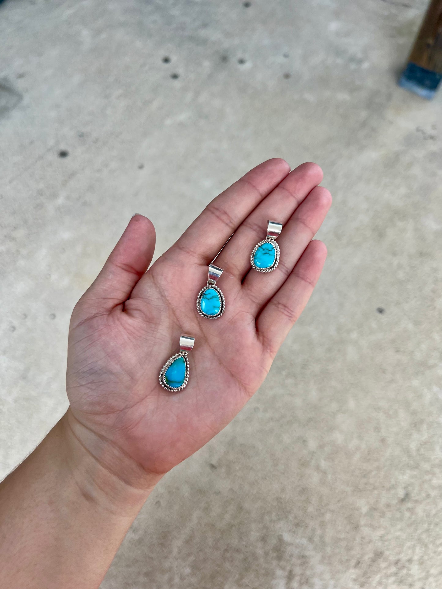 The Niki Genuine Turquoise Sterling Silver Pendant