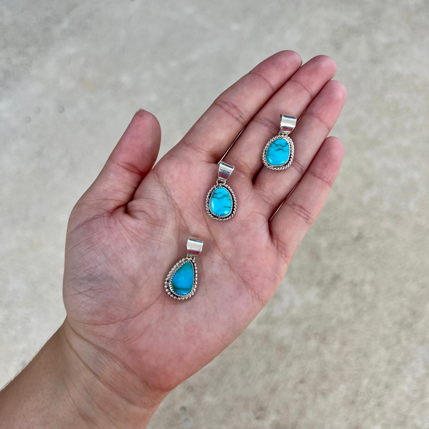 The Niki Genuine Turquoise Sterling Silver Pendant