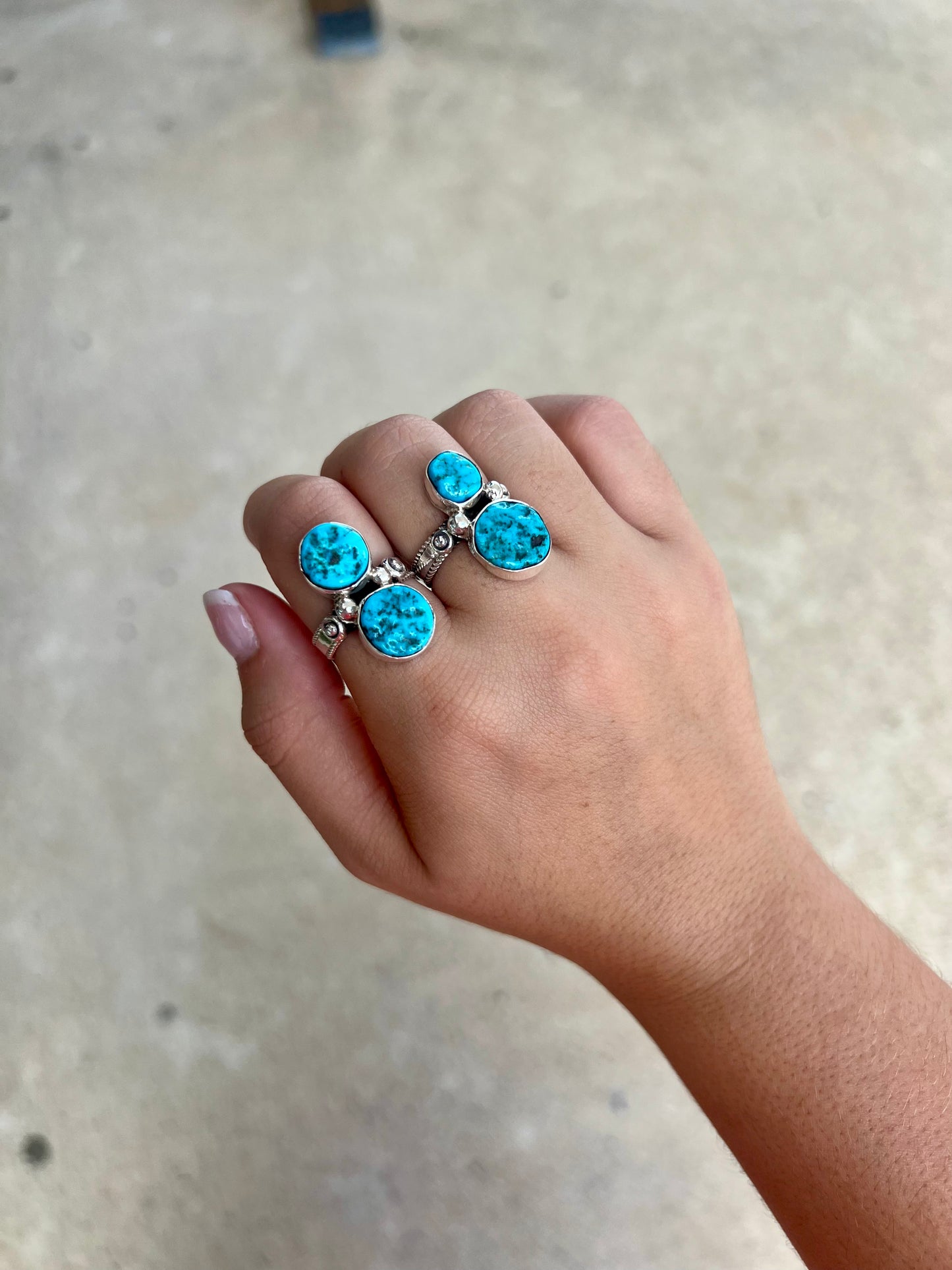 Two Stone Kingman Sterling Silver Ring