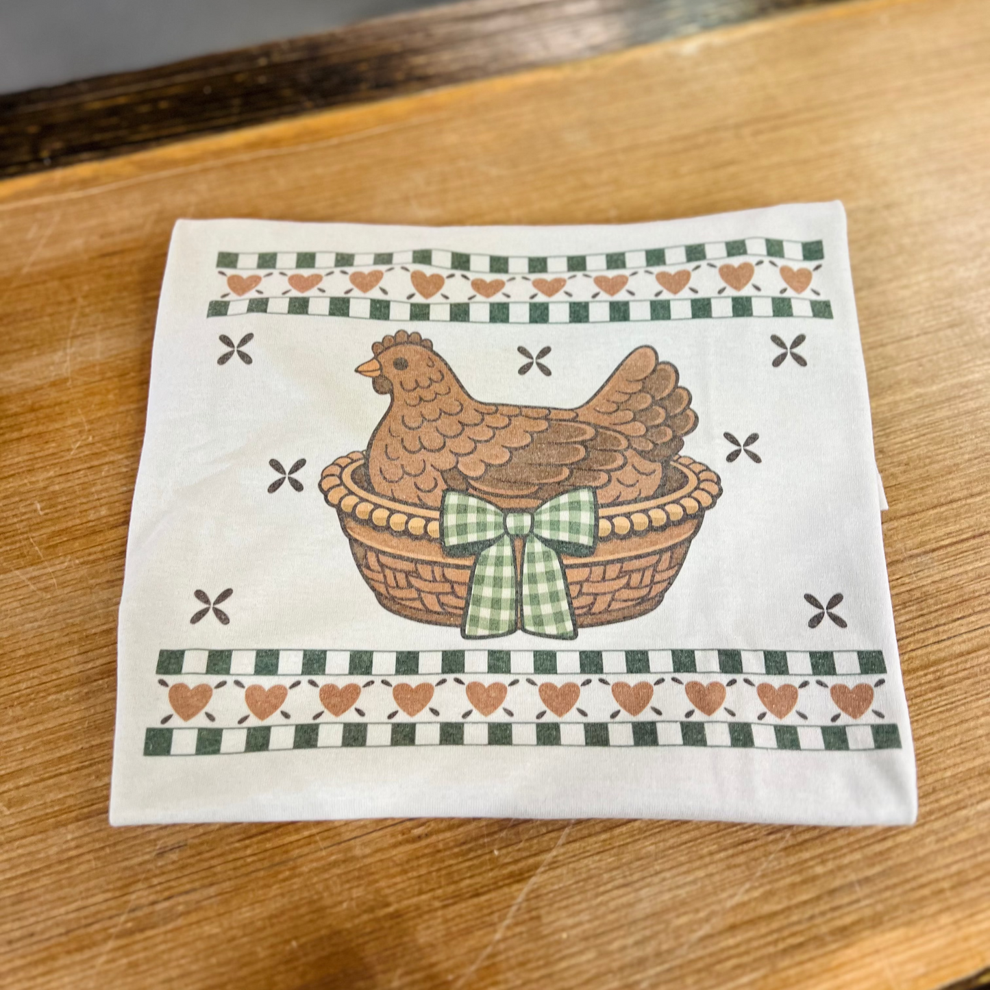 Heart Hen On a Basket Graphic Tee