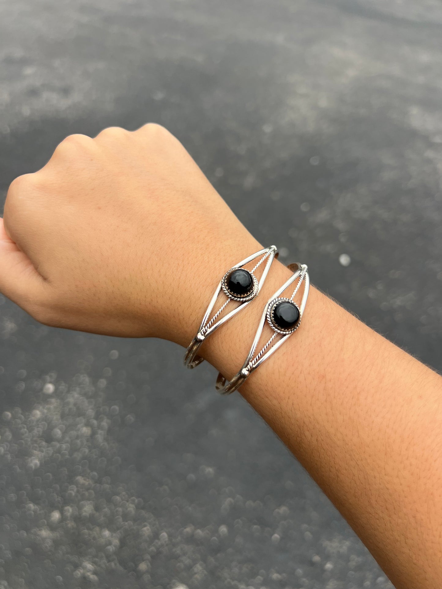 Black Onyx Sterling Silver Cuff Bracelet