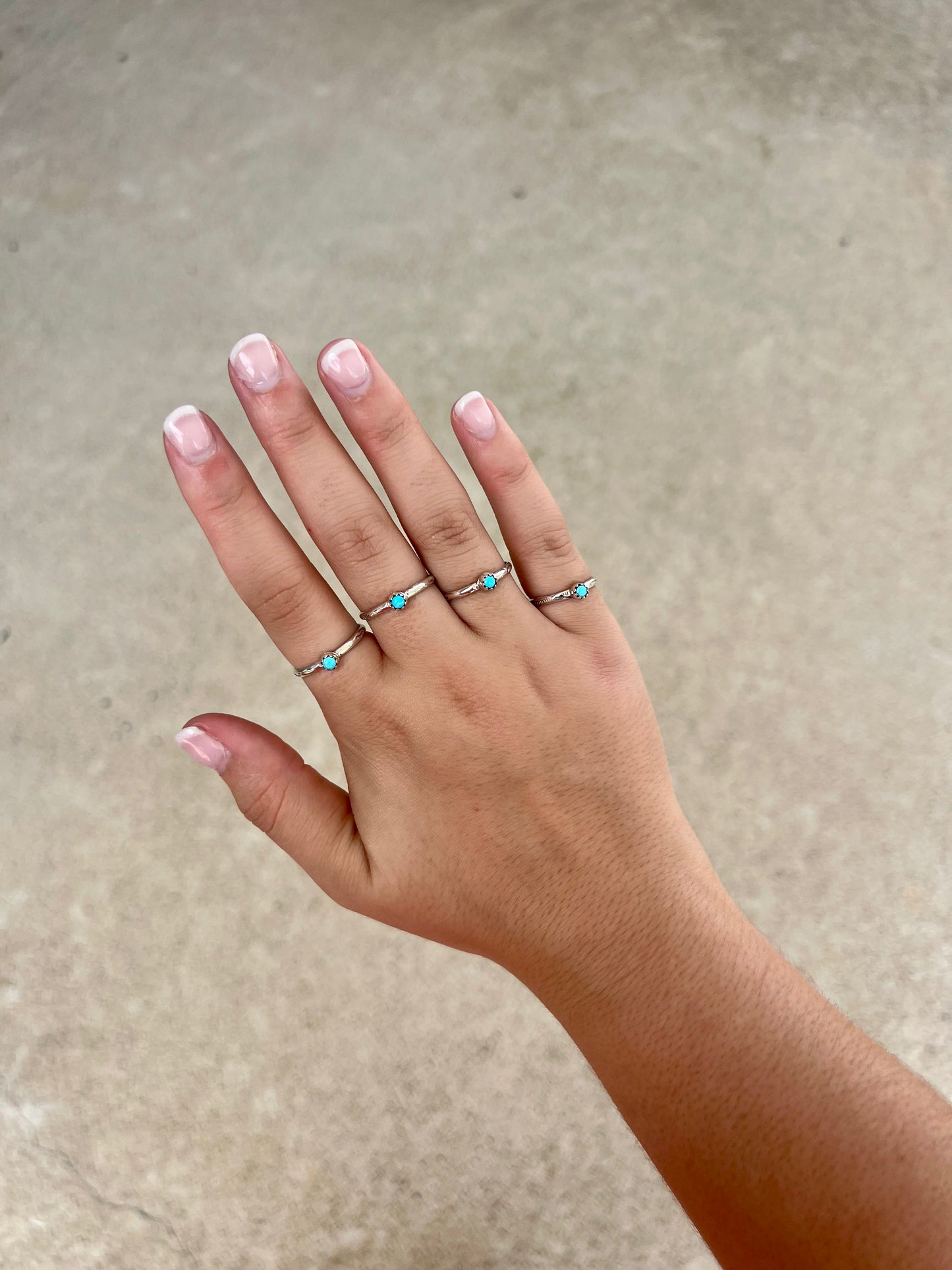 The Lil' Bitty Turquoise Stamped Sterling Silver Ring