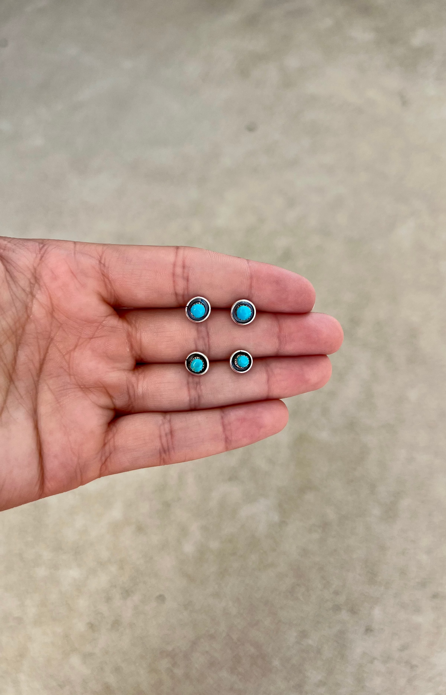 The Billie Genuine Turquoise Sterling Silver Studs