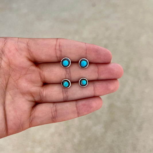 The Billie Genuine Turquoise Sterling Silver Studs