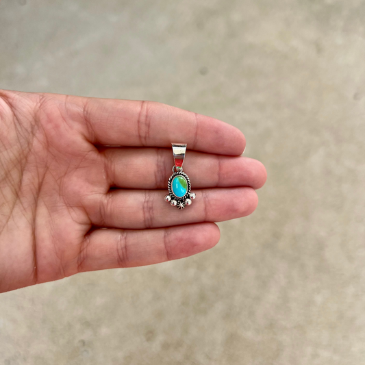 Blue/Green Sonoran Turquoise Sterling Silver Pendant