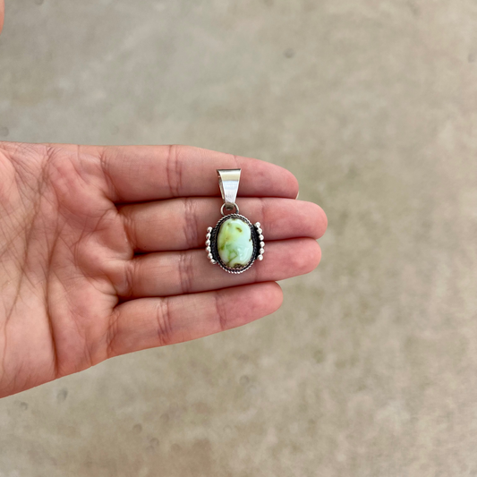 Navajo Palomino Variscite Sterling Silver Pendant