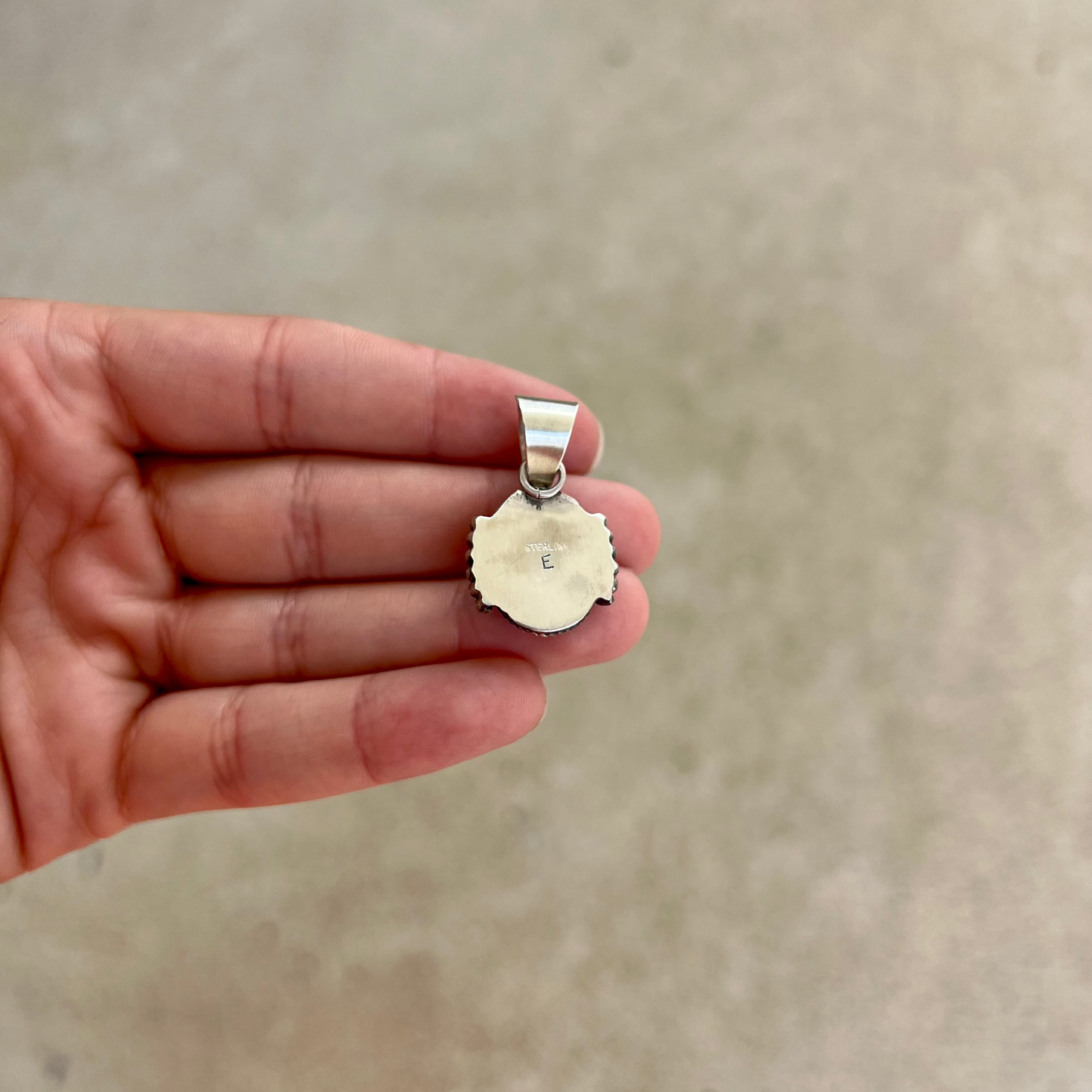 Navajo Palomino Variscite Sterling Silver Pendant
