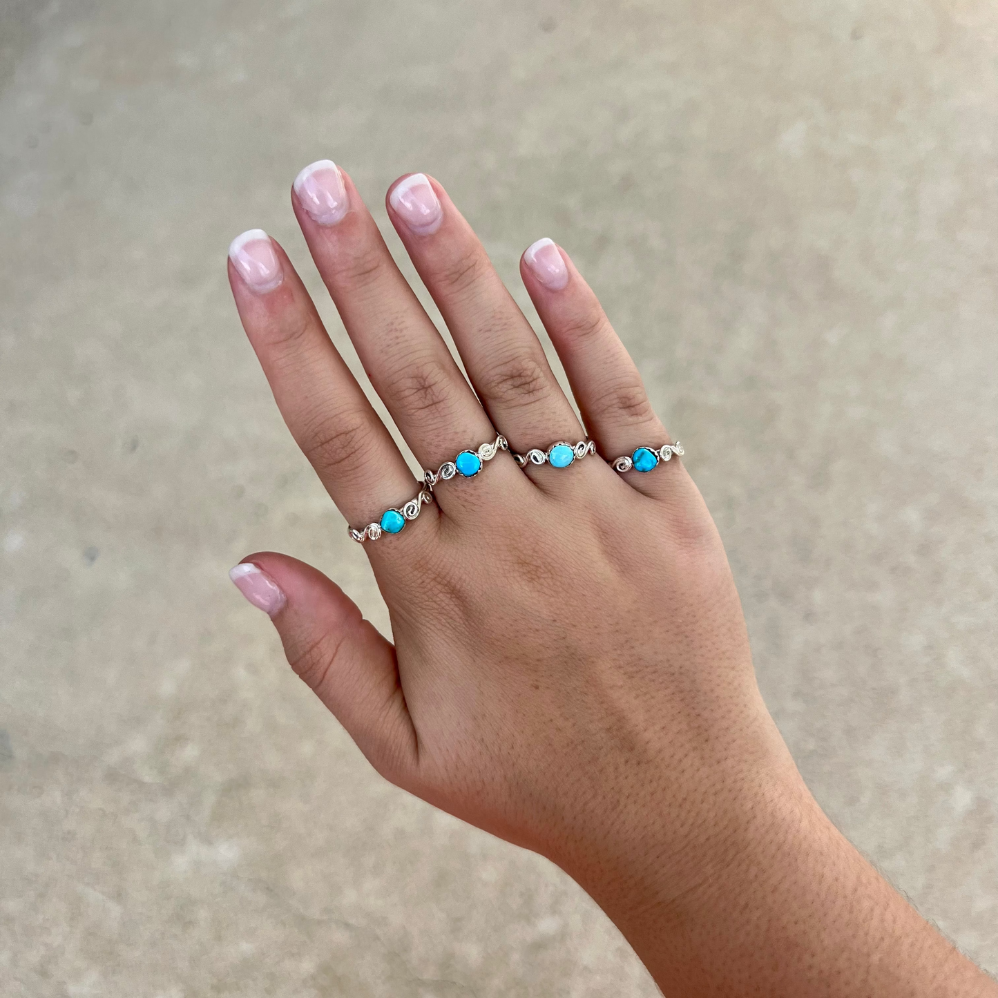 Kingman Turquoise and Swirl Sterling Silver Ring