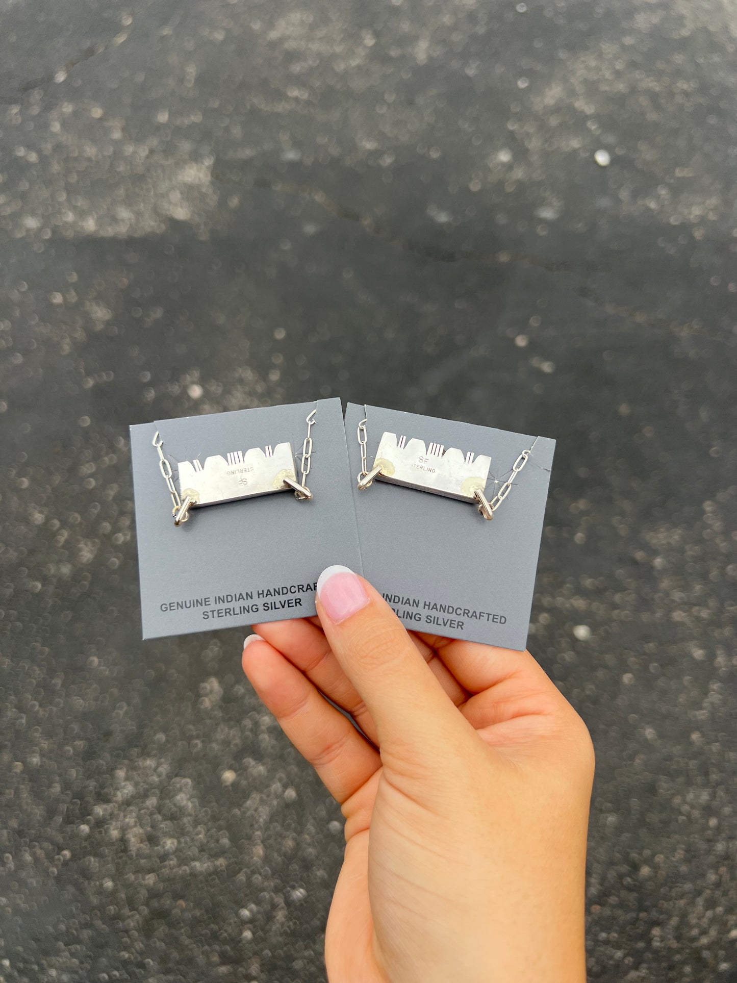 Cotton Candy or Spiny Oyster Sterling Silver Bar Necklace