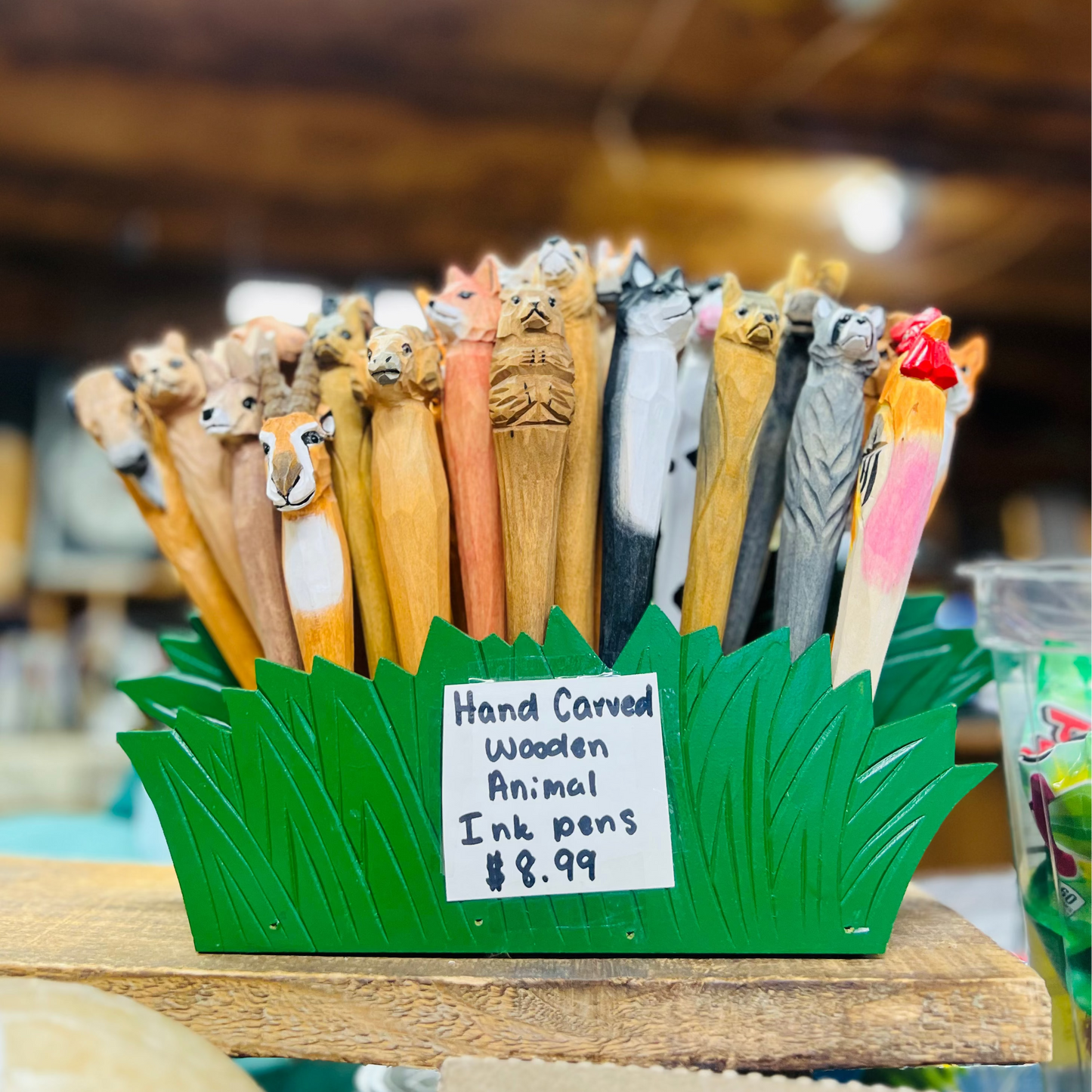 Hand Carved Wooden Ink Pens