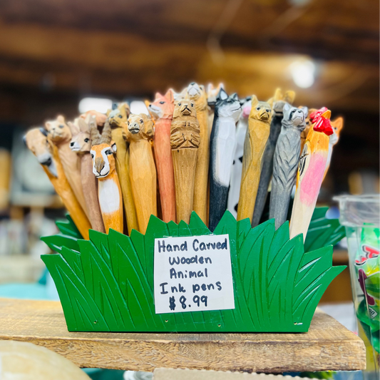 Hand Carved Wooden Ink Pens