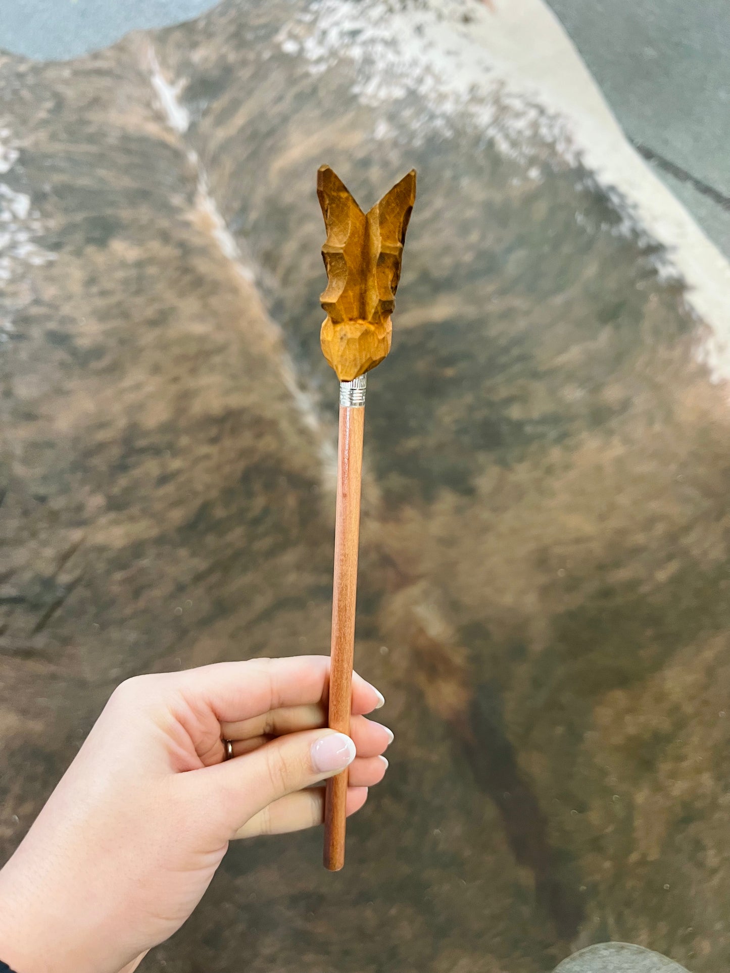Cave Bat Hand Carved Pencil Topper