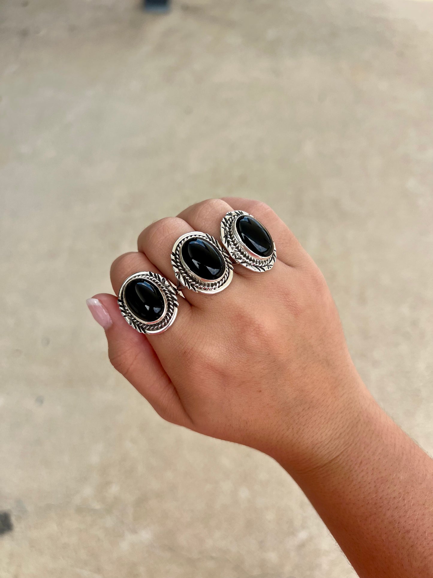 The Bex Black Onyx Sterling Silver Ring