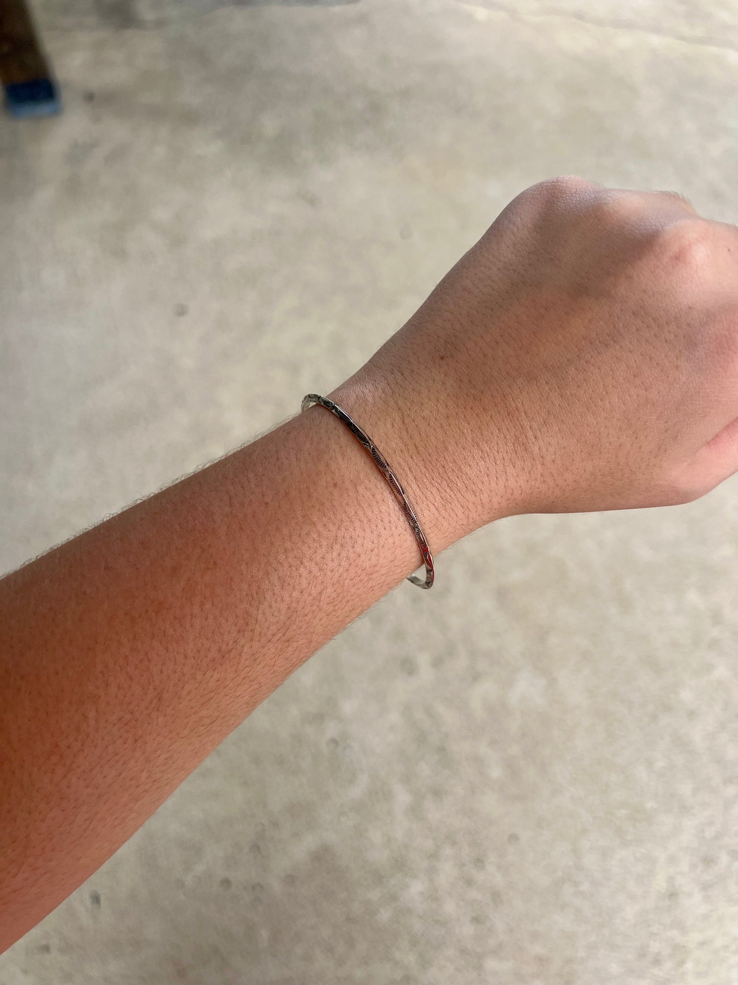 Simple Stamped Sterling Silver Stacker Cuff