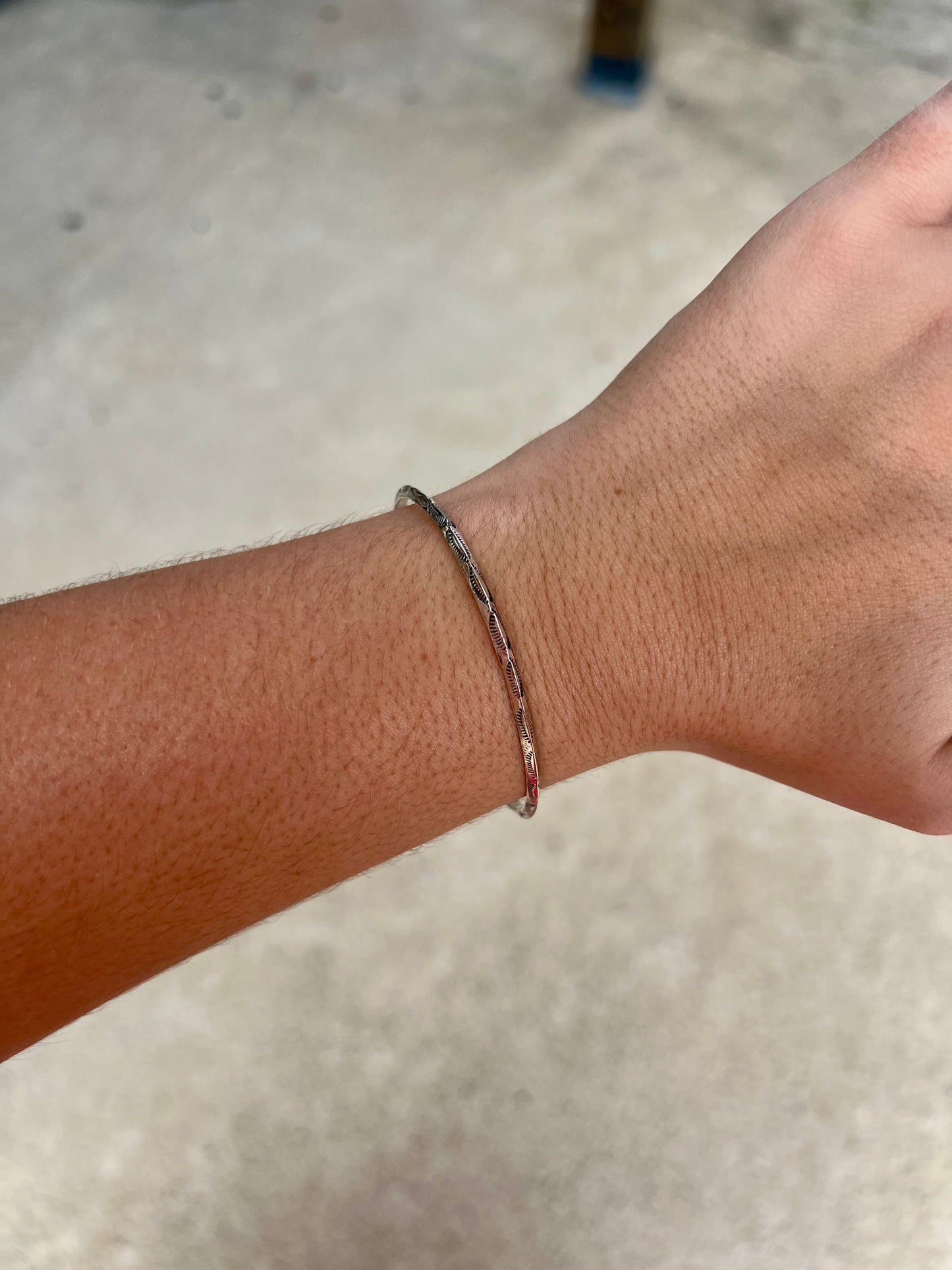 Simple Stamped Sterling Silver Stacker Cuff