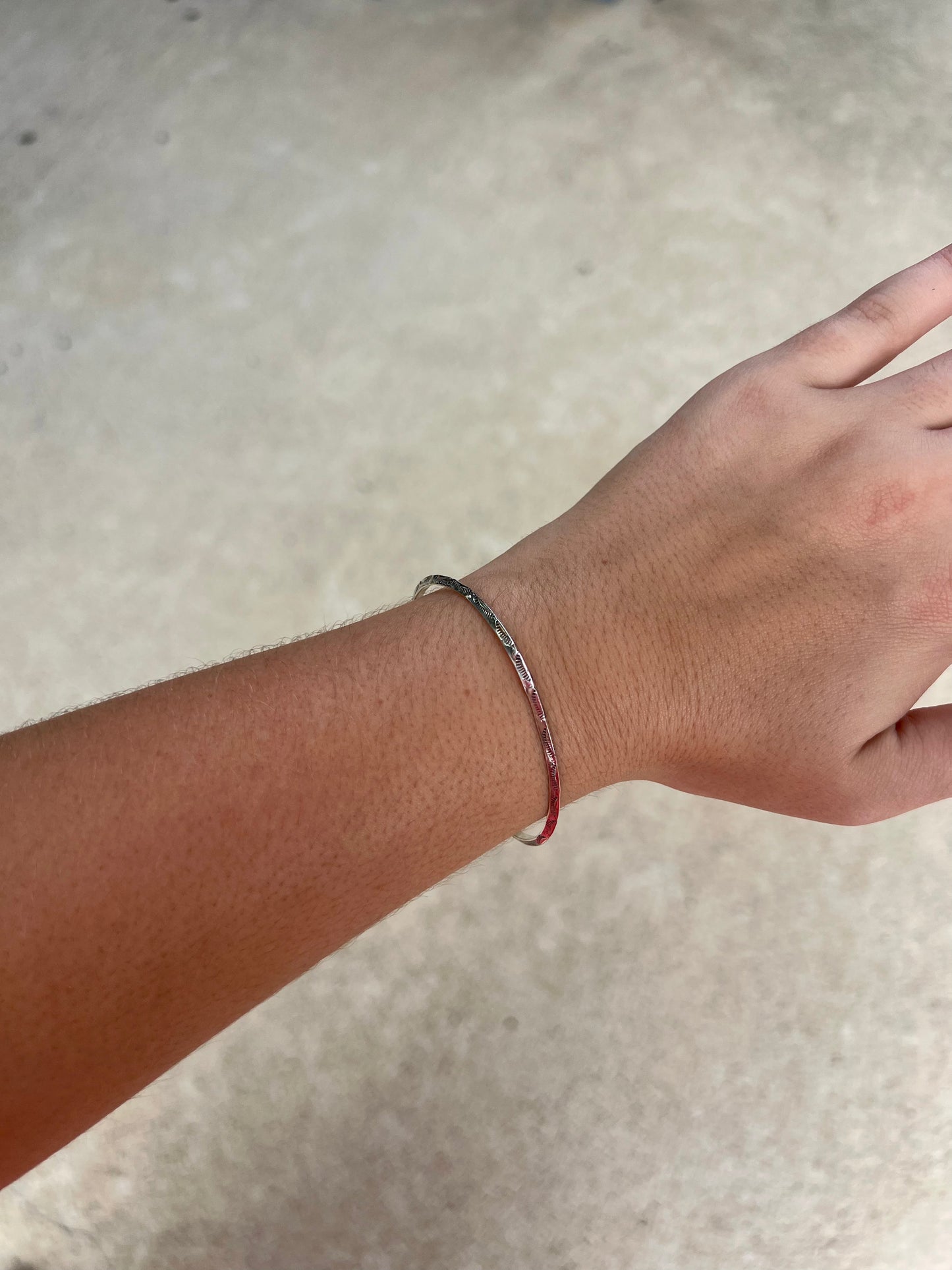 Simple Stamped Sterling Silver Stacker Cuff