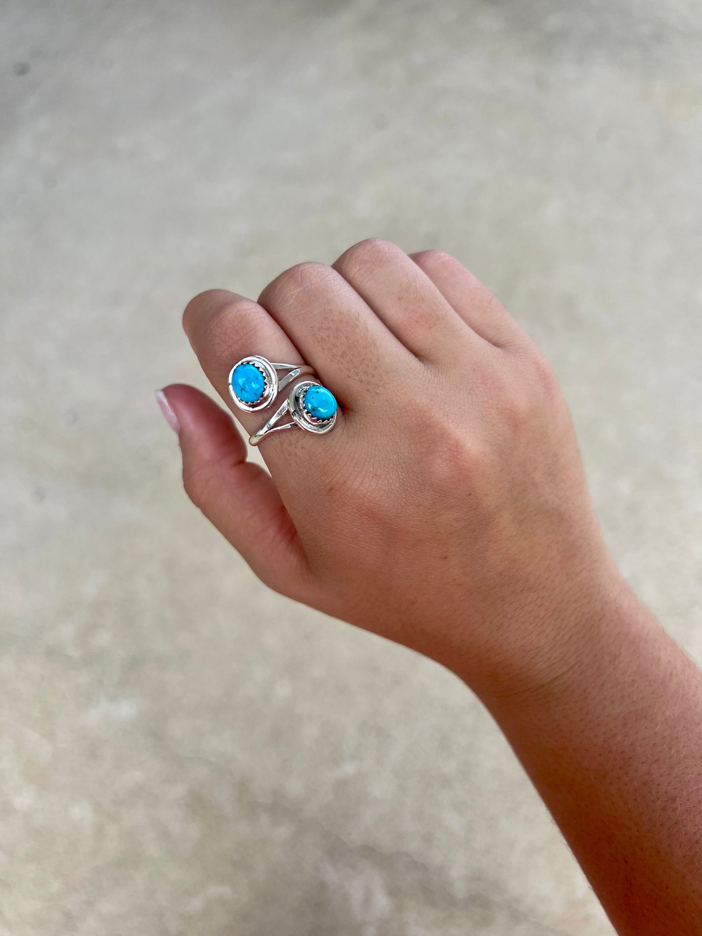 The Kaeli Kingman Turquoise 2 Stone Sterling Silver Wrap Ring