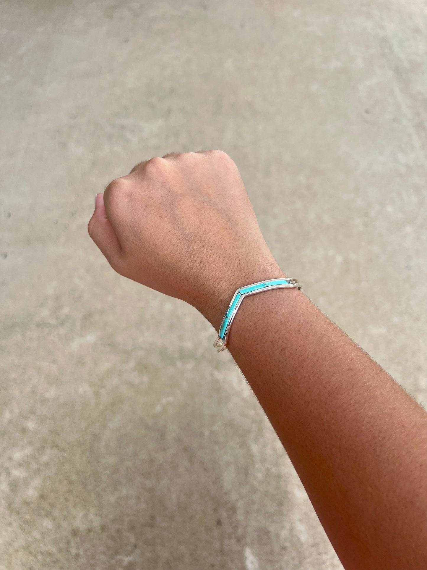 Genuine Turquoise Inlay Cuff Bracelet