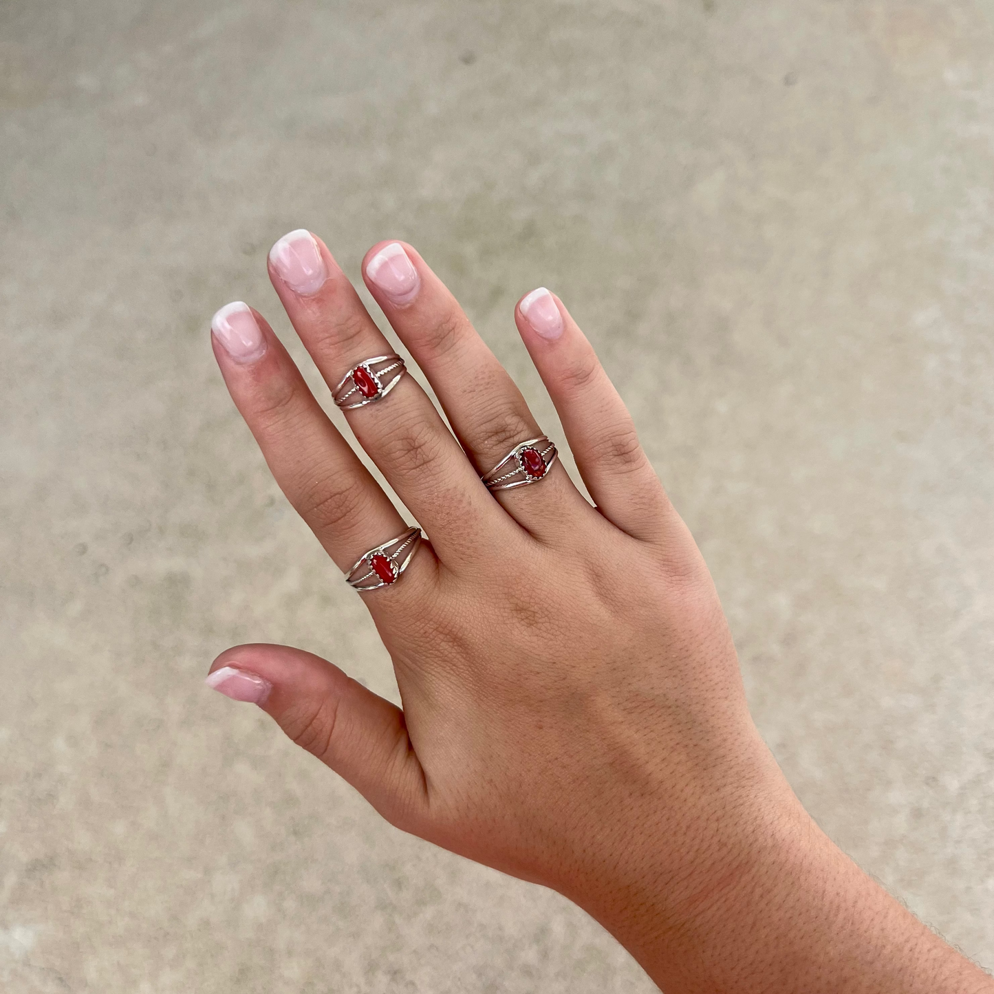 Lil Red Coral/Spiny Sterling Silver Ring