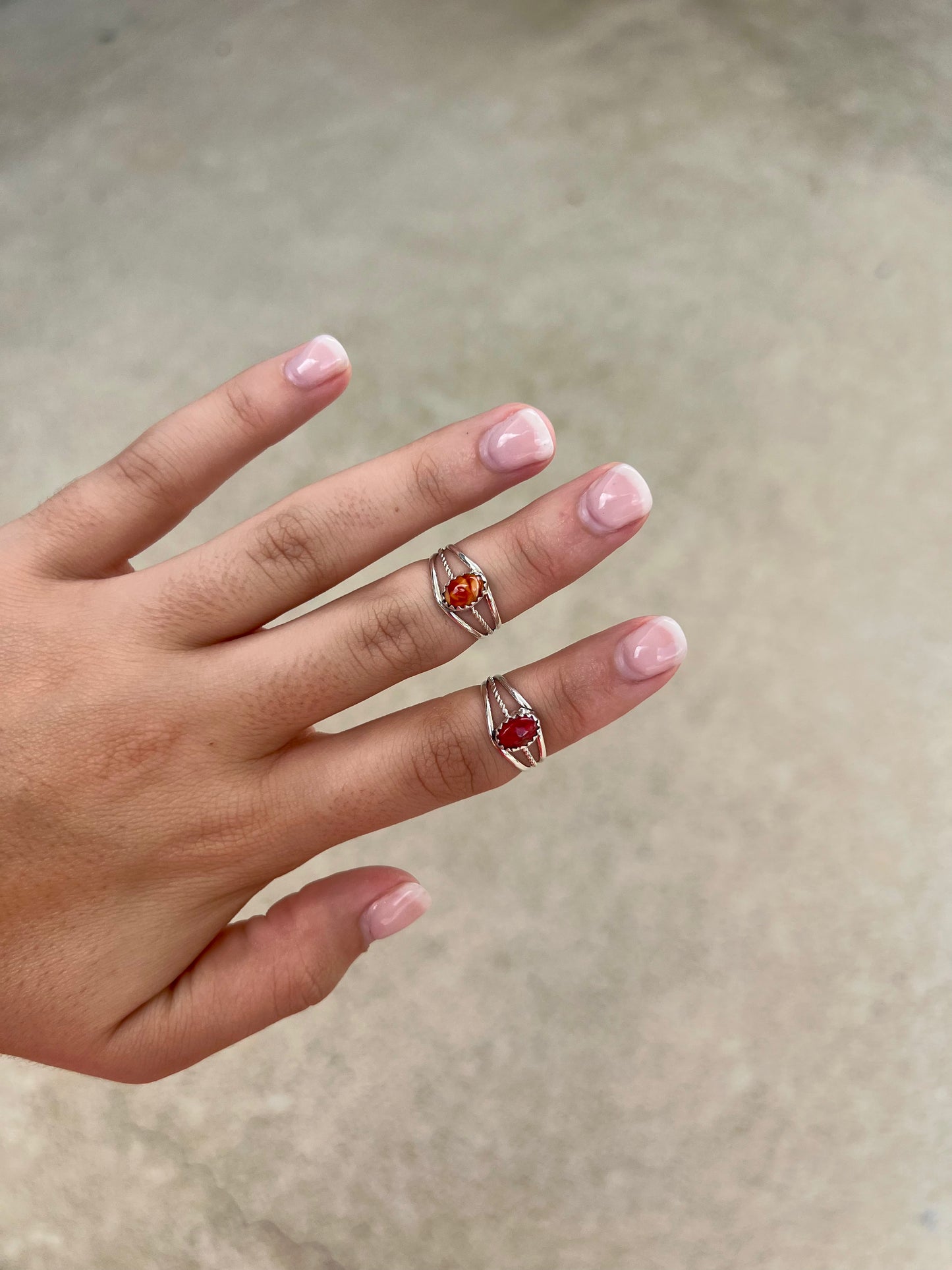 Lil Red Coral/Spiny Sterling Silver Ring