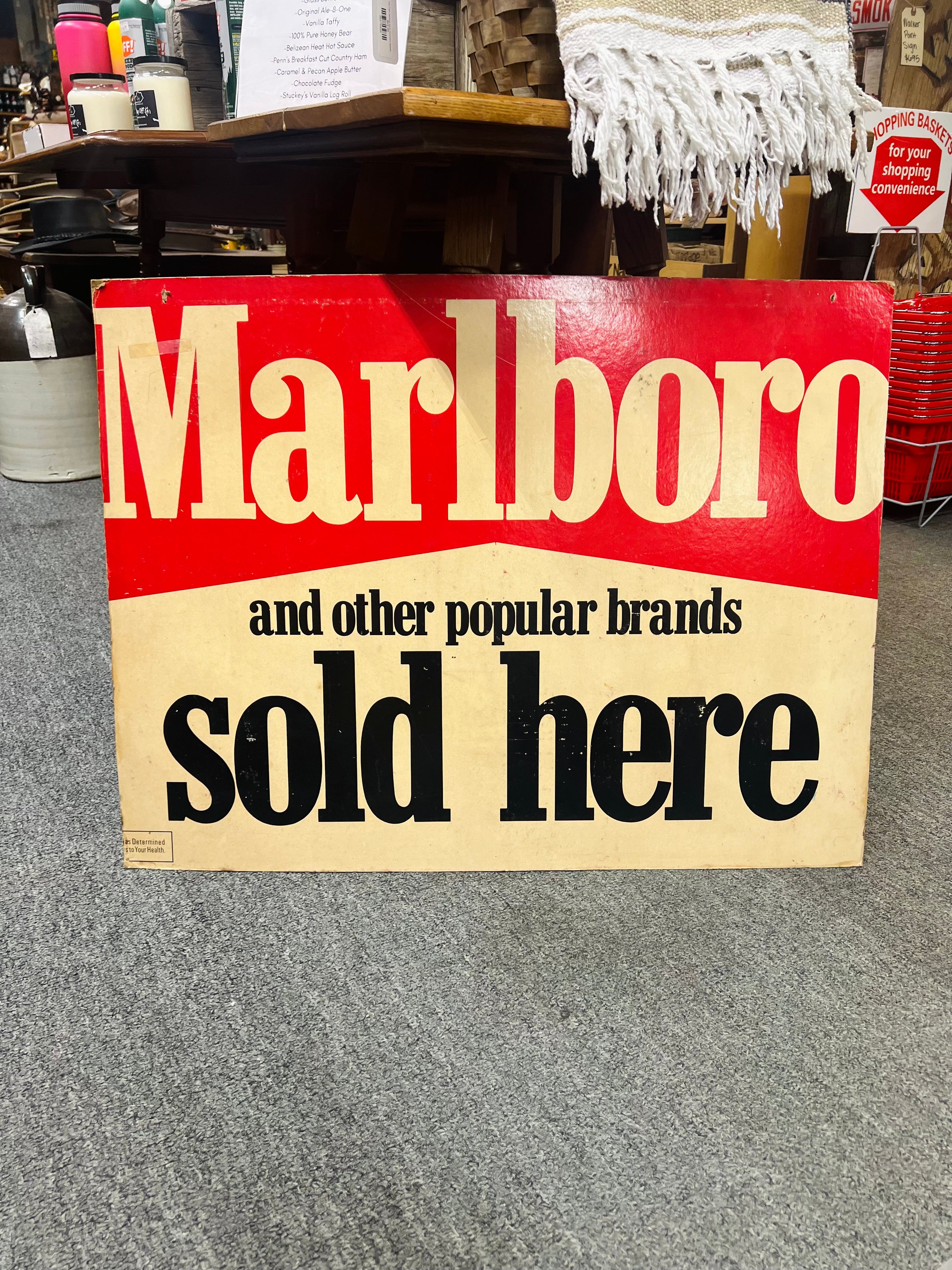 Vintage Marlboro Cardboard Sign- Double sided – The Olde