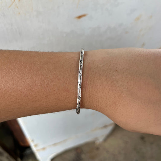 Stamped Sterling Silver Stacker Cuff