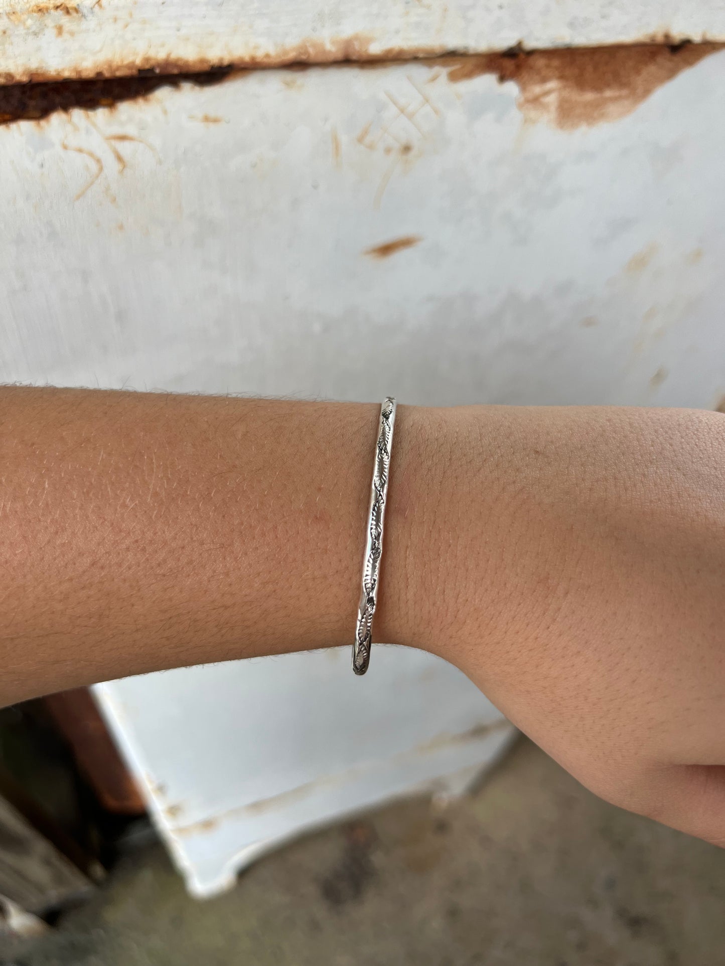 Stamped Sterling Silver Stacker Cuff