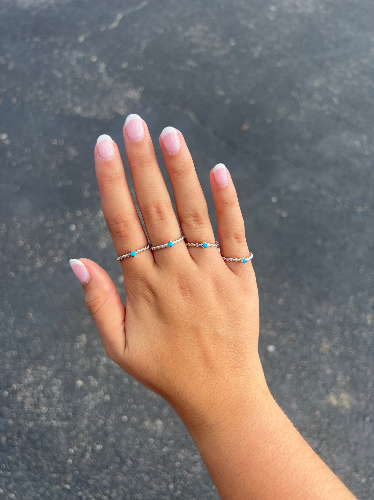 The Dawn Genuine Turquoise Sterling Silver Twisted Ring