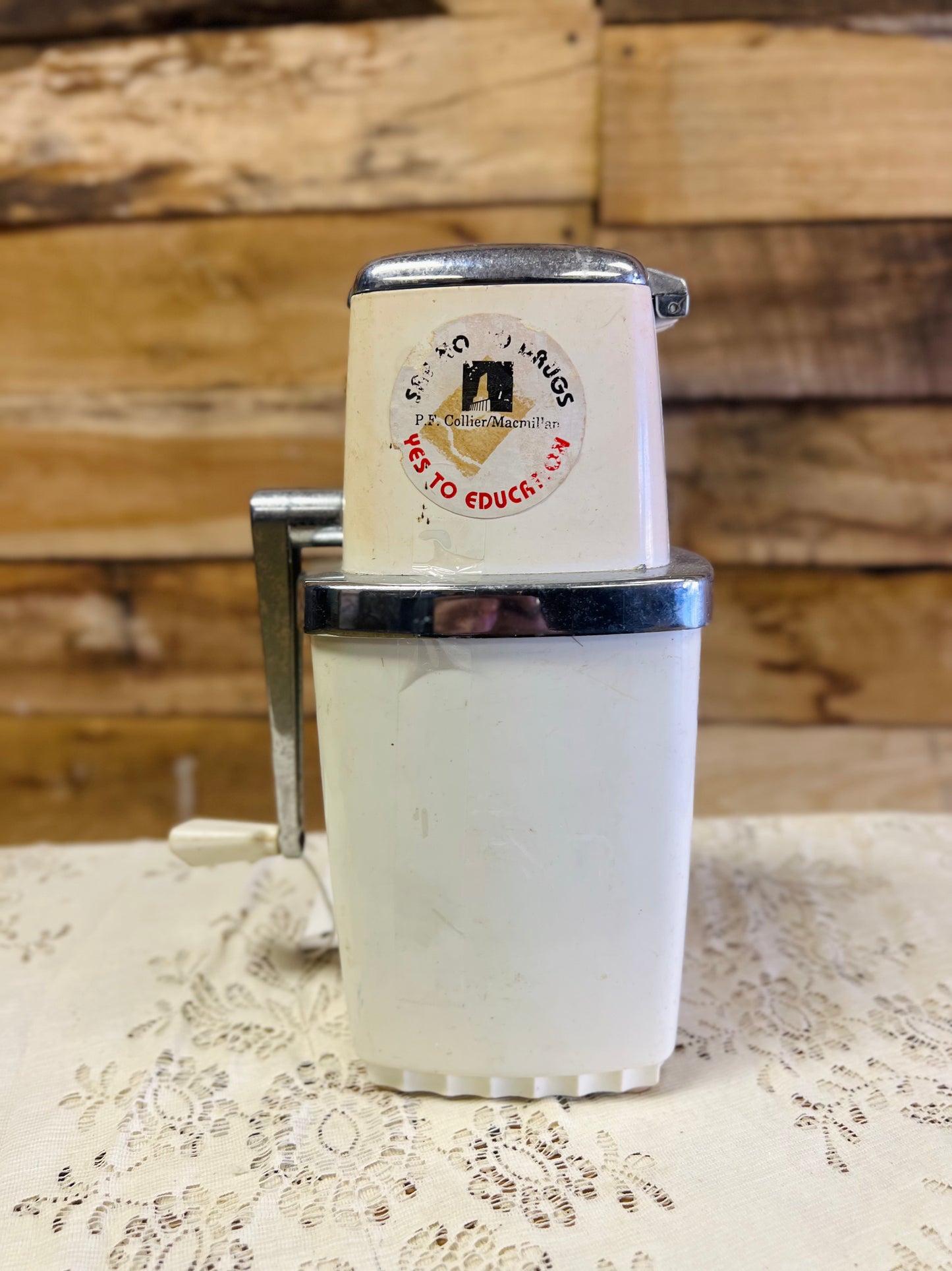 Vintage 1950s Swing-A-Way Countertop Hand Crank Ice Crusher Grinder