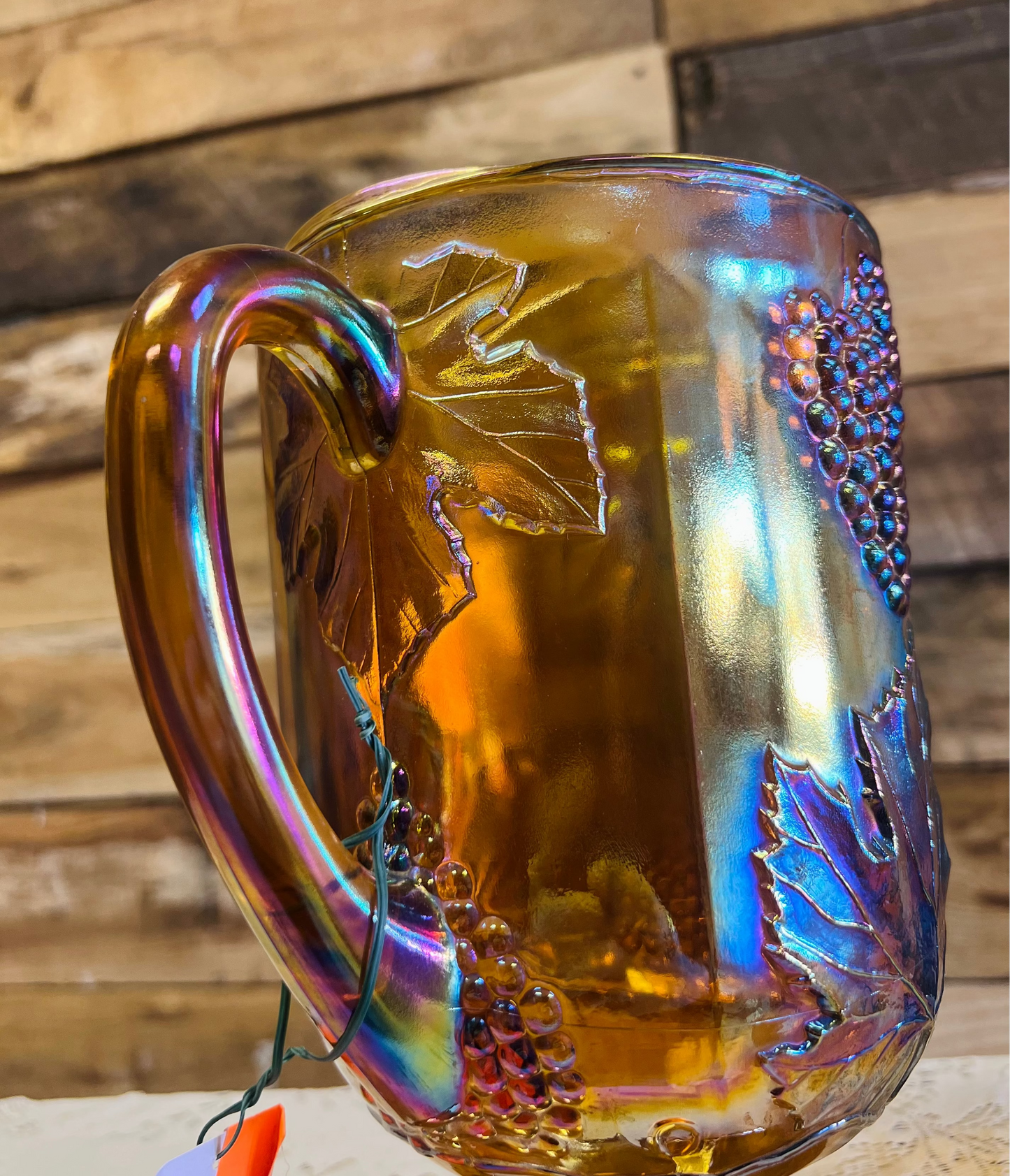 Vintage Indiana Carnival Glass Harvest Grape Pitcher (HEAVY)