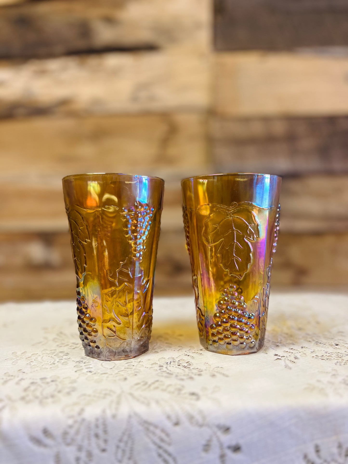 Vintage Indiana Carnival Glass Harvest Grape Cup