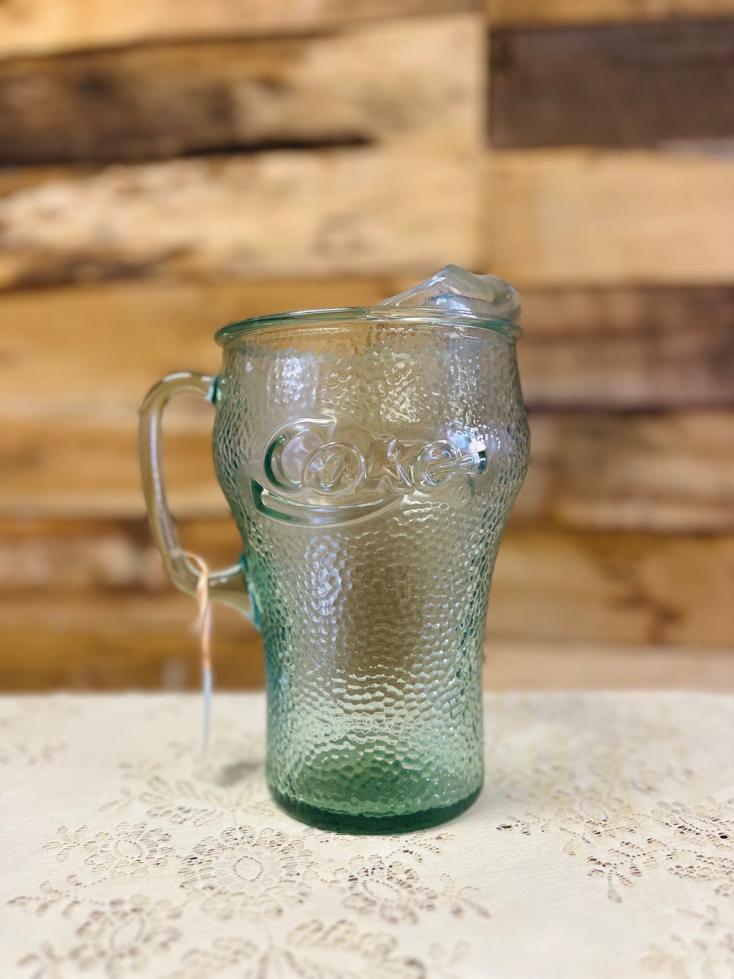 Vintage Coke Coca Cola Pebble Glass Pitcher