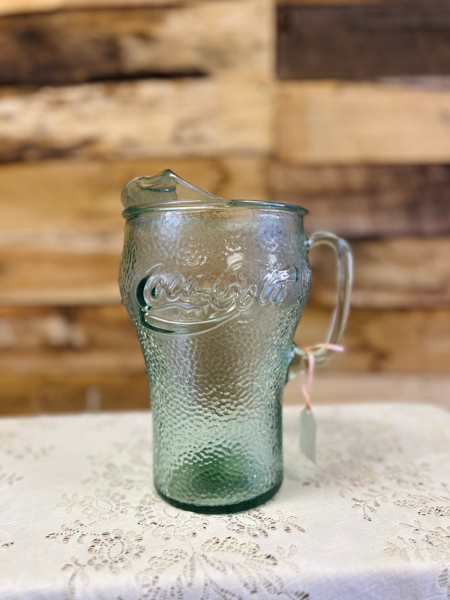 Vintage Coke Coca Cola Pebble Glass Pitcher