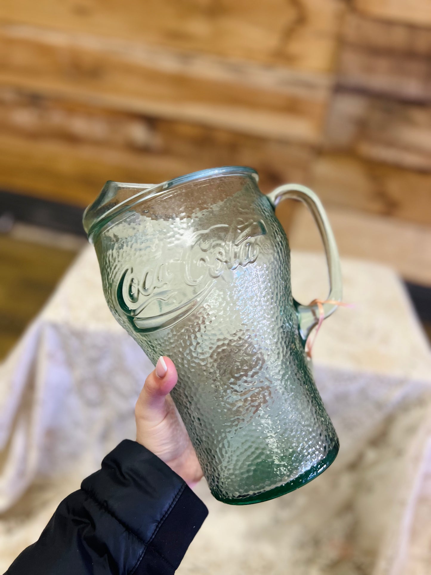 Vintage Coke Coca Cola Pebble Glass Pitcher