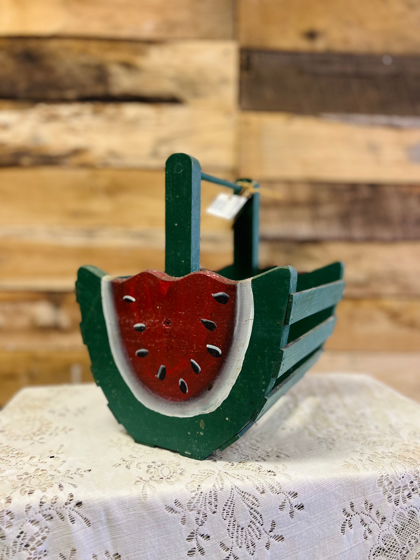 Vintage Wood Watermelon Slat Basket