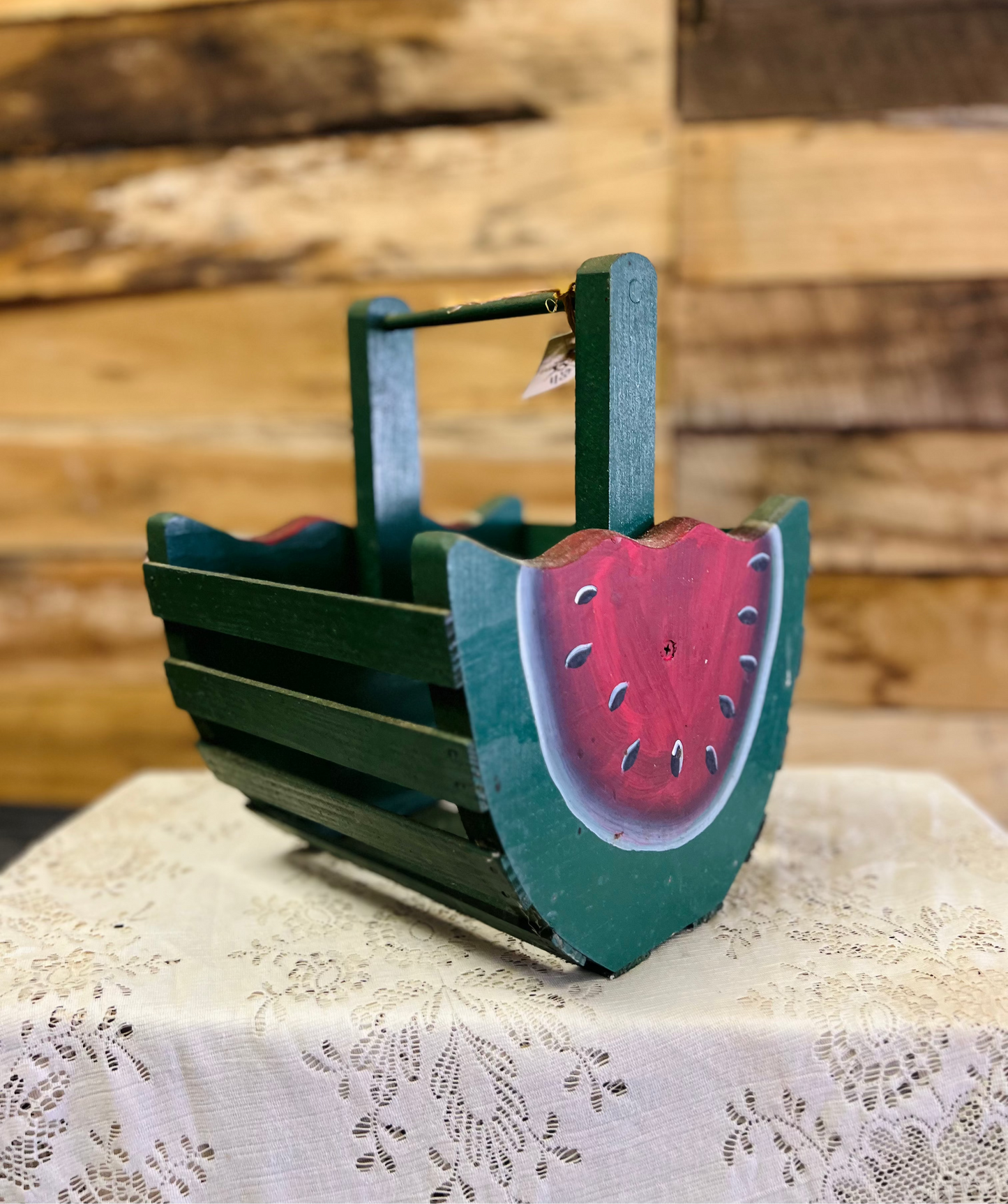 Vintage Wood Watermelon Slat Basket