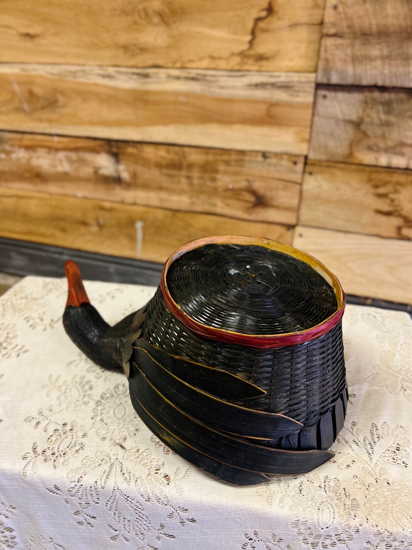 Vintage Duck Wicker Basket