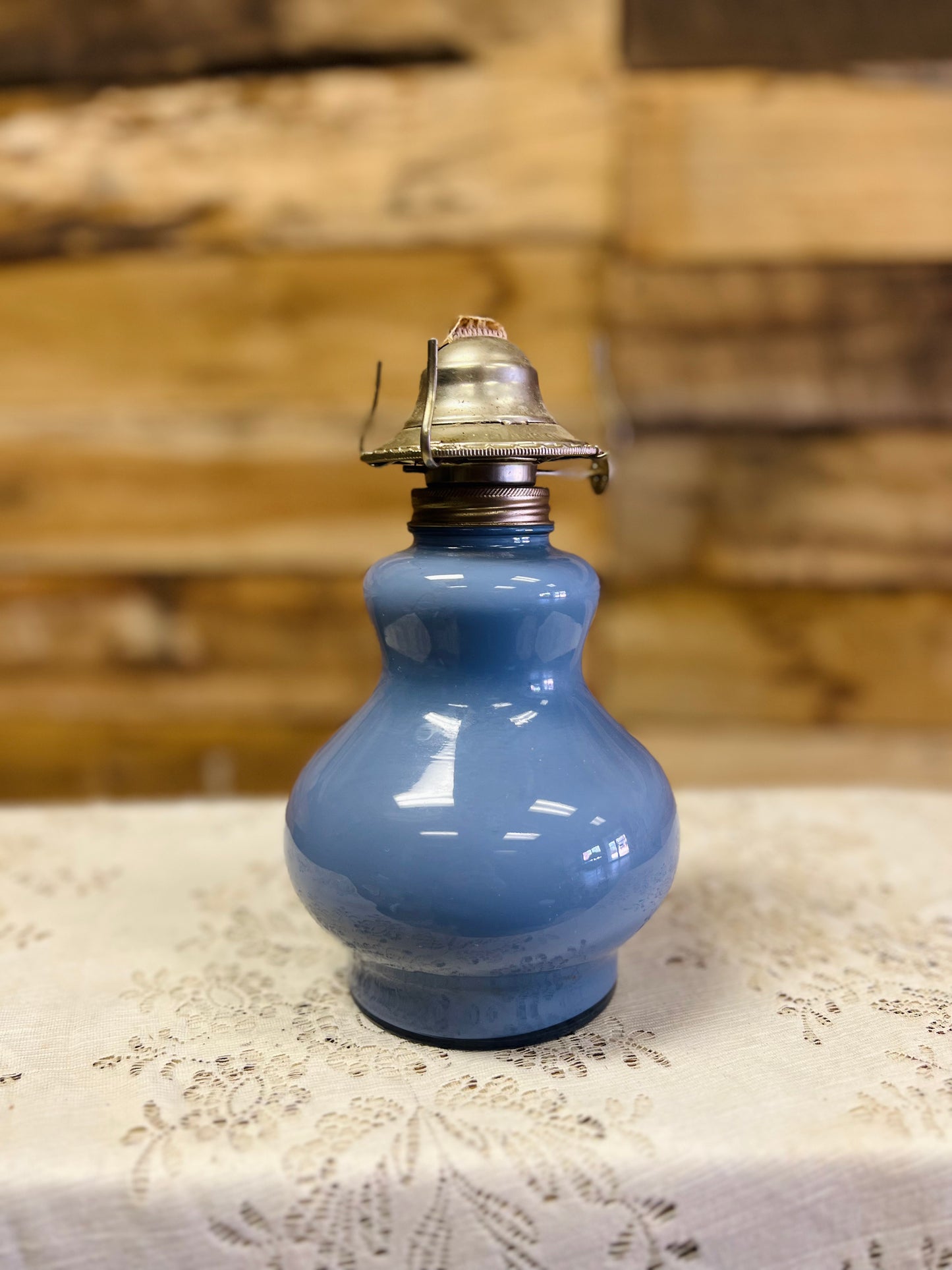 Vintage Kaadan Ltd Duck Geese Blue Oil Lamp