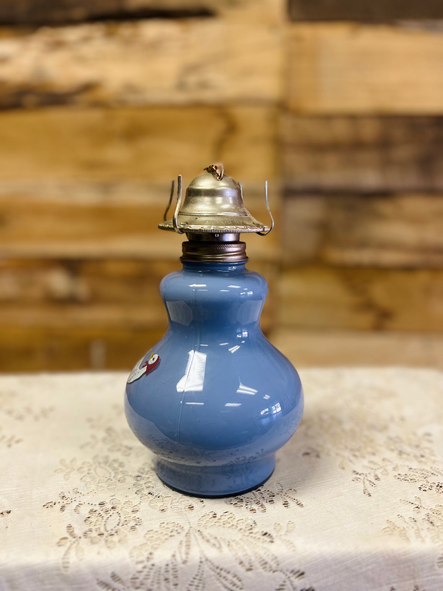 Vintage Kaadan Ltd Duck Geese Blue Oil Lamp