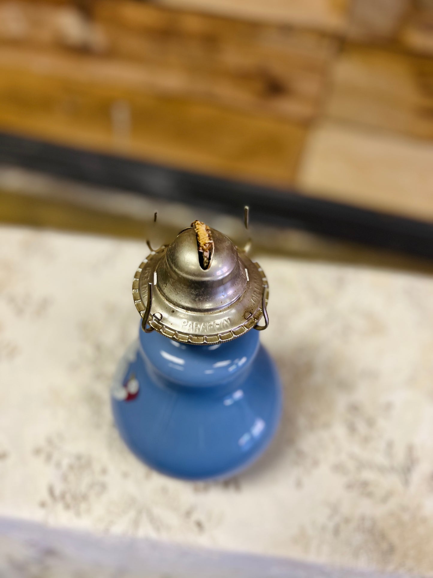 Vintage Kaadan Ltd Duck Geese Blue Oil Lamp