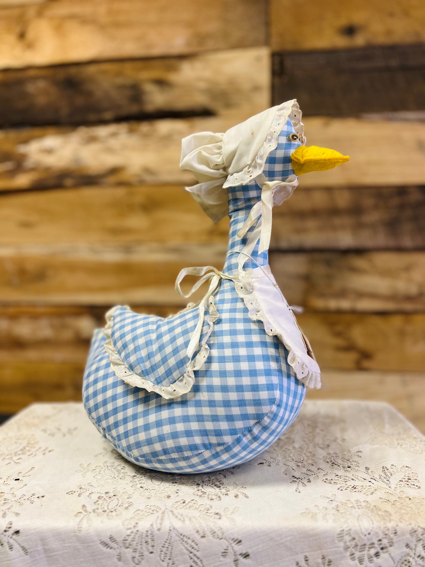 Vintage Blue Gingham Mother Goose - Handmade in Kentucky