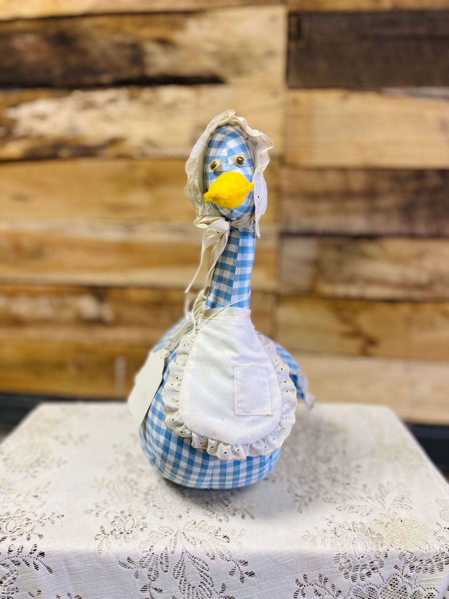 Vintage Blue Gingham Mother Goose - Handmade in Kentucky