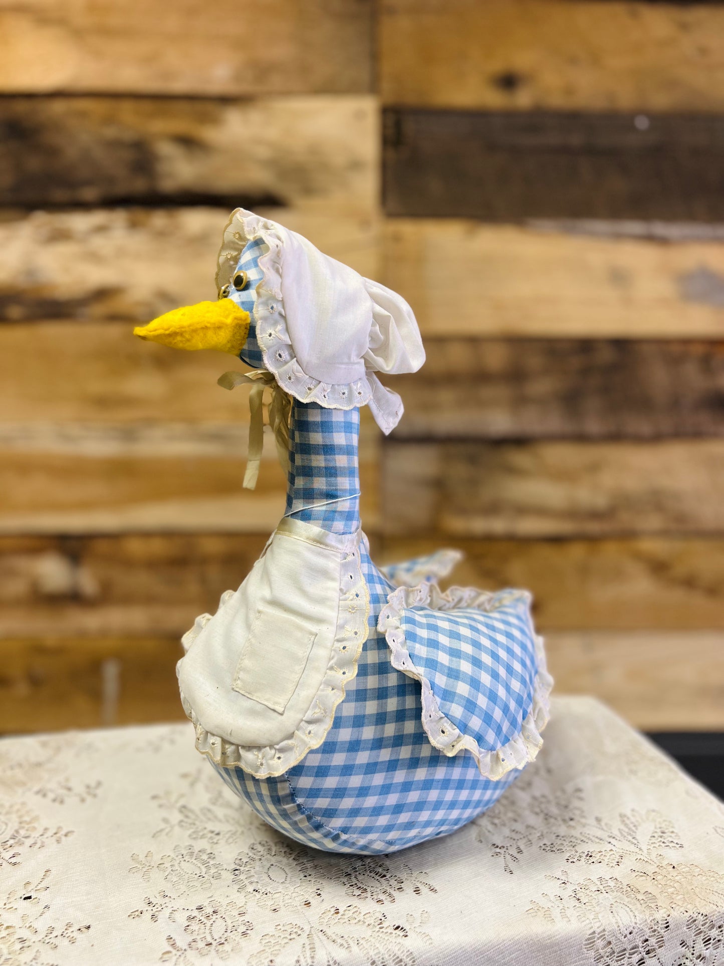 Vintage Blue Gingham Mother Goose - Handmade in Kentucky