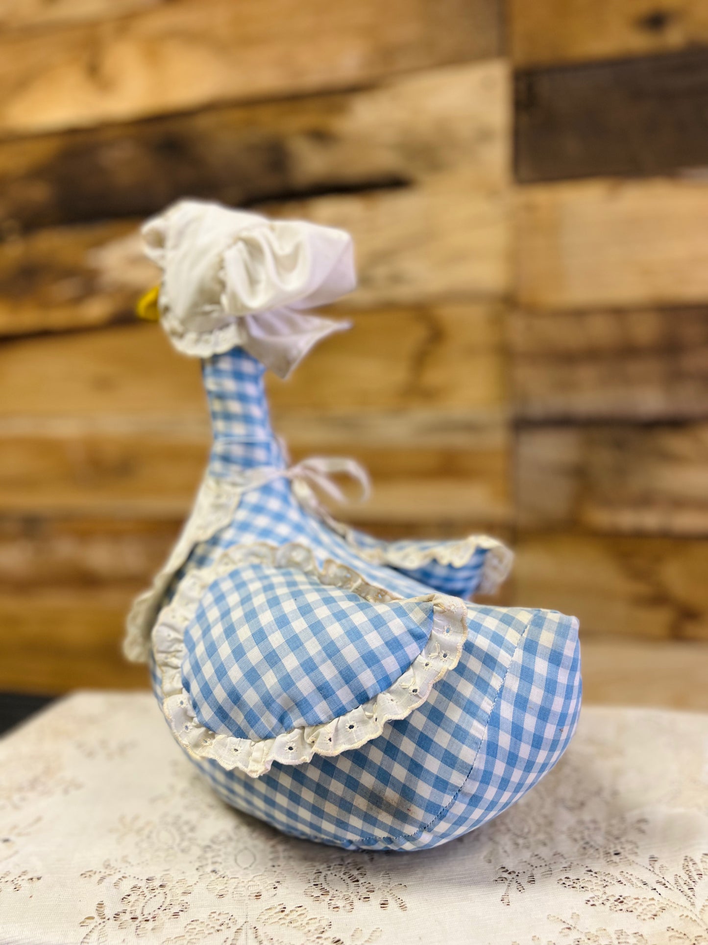 Vintage Blue Gingham Mother Goose - Handmade in Kentucky