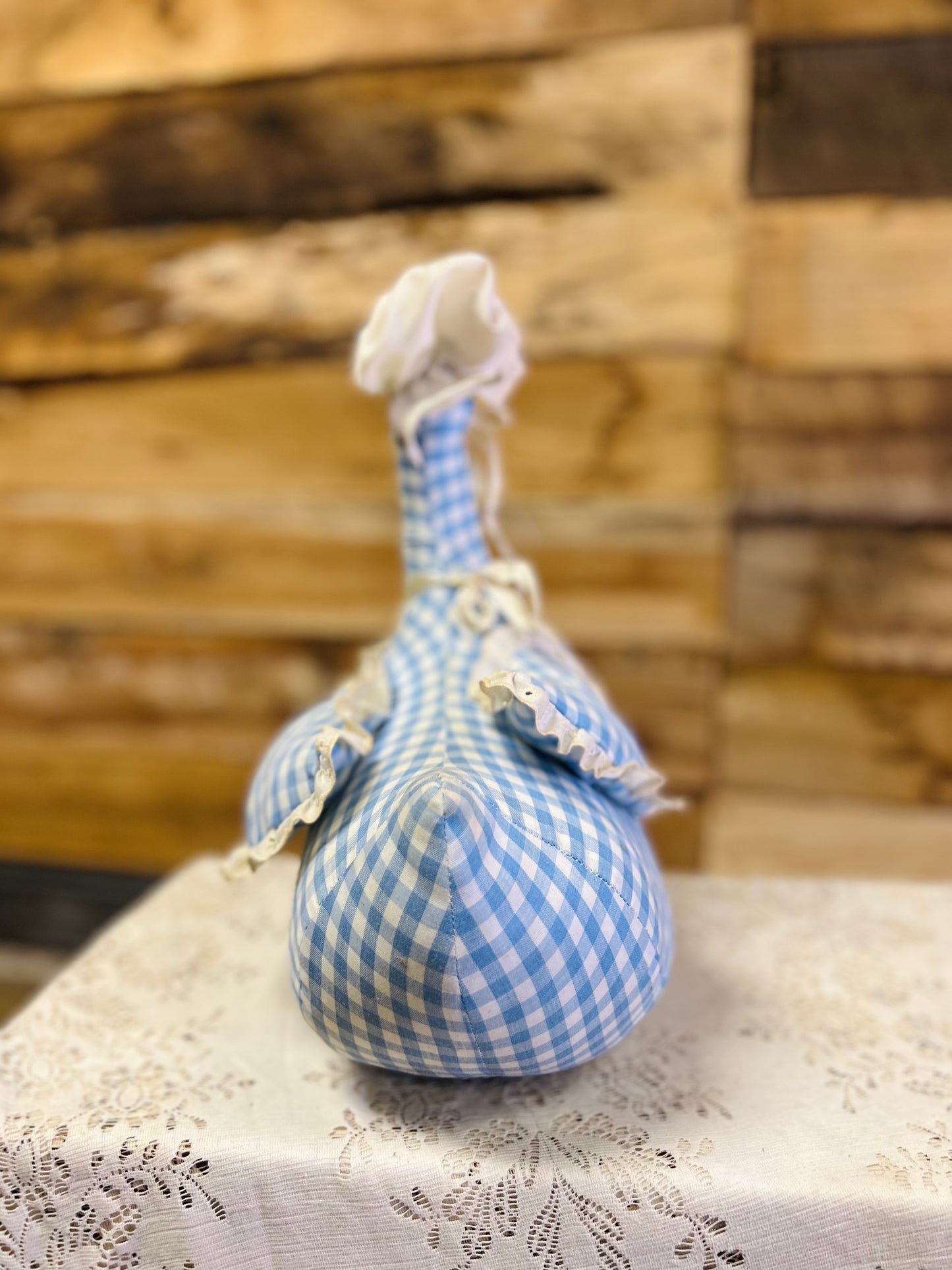 Vintage Blue Gingham Mother Goose - Handmade in Kentucky