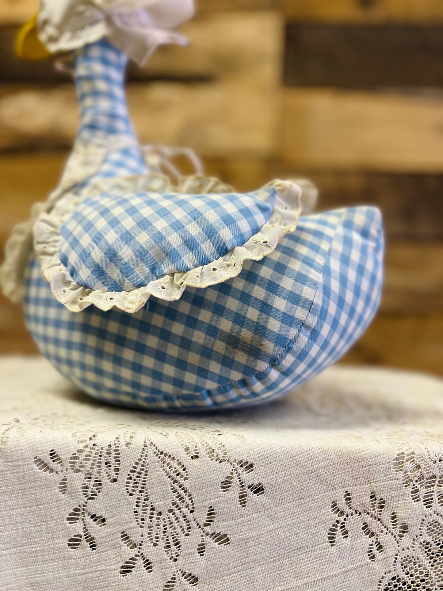 Vintage Blue Gingham Mother Goose - Handmade in Kentucky