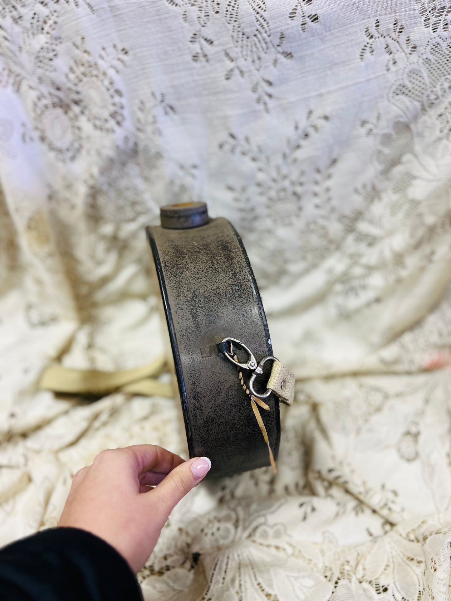 Vintage The Double G Ranch & Cattle Drive Tin Canteen