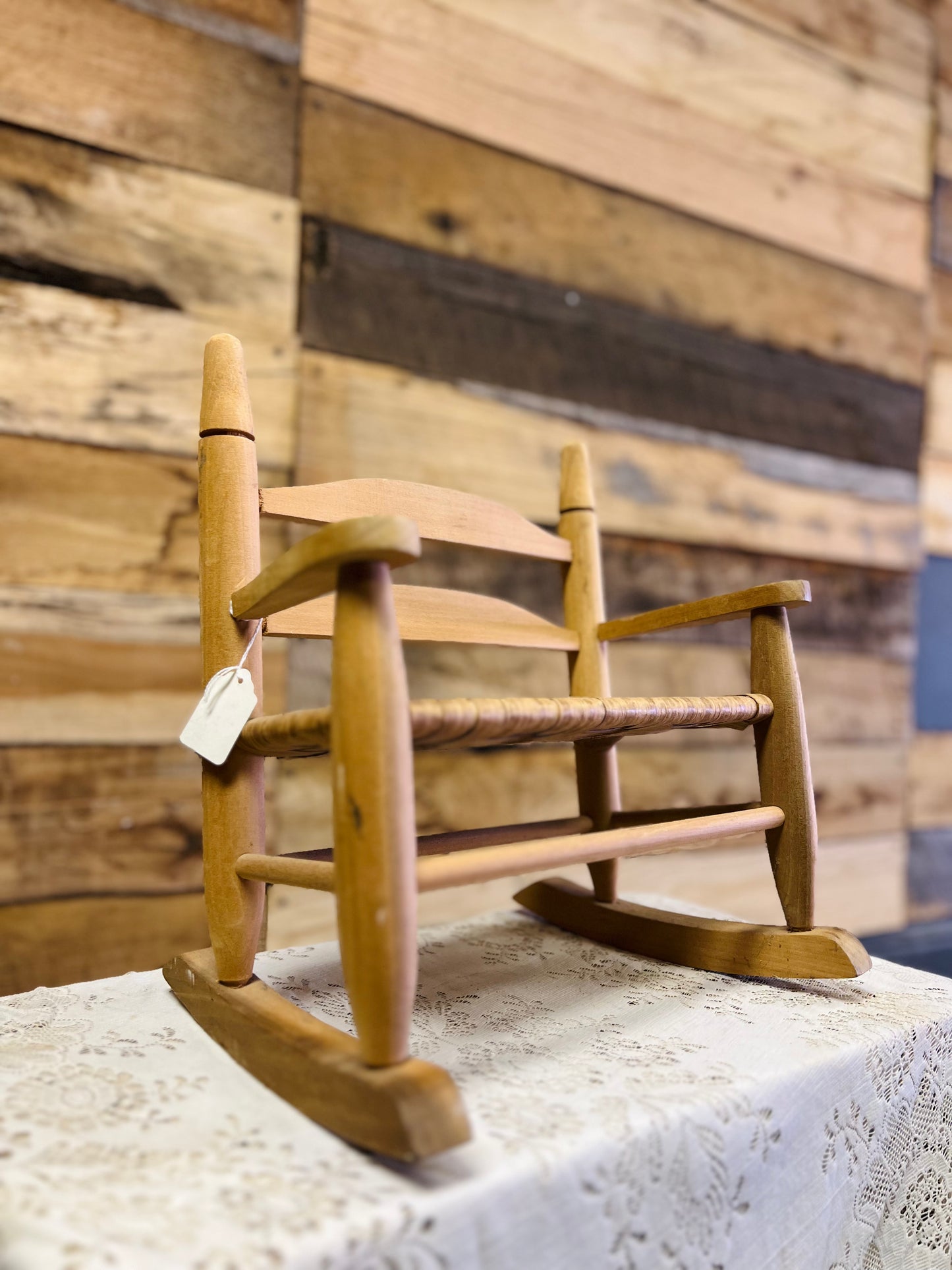 General Session With Rocking Chair Vintage Woven Seat Wooden Rocking Chair – The Olde General Store