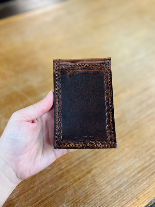 Genuine Leather Money Holder with 2 Inside Pockets - Amish Made